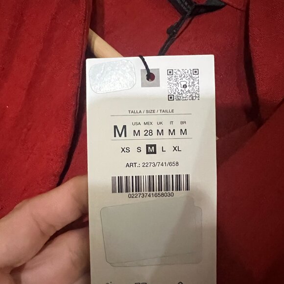 Zara Safari Co-ord Set Medium (linen look) Terracotta NWT shirt/trousers - Picture 9 of 14